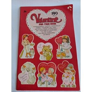 Vtg Uncut Book 190 Valentines Card Book 60s Punch Out Paper Dolls Plus Mark